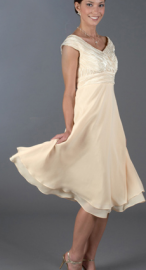 lovely v-neck tea length bridesmaid dress 